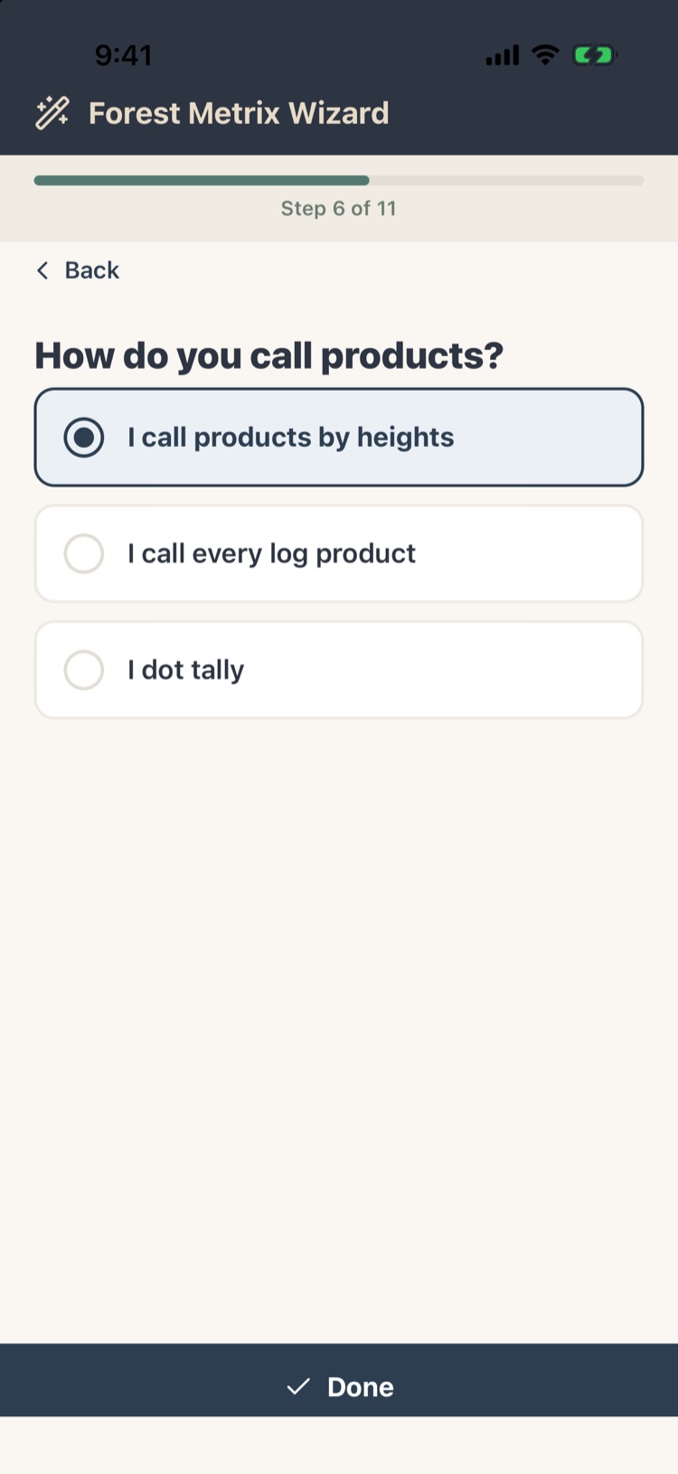Tally method choices