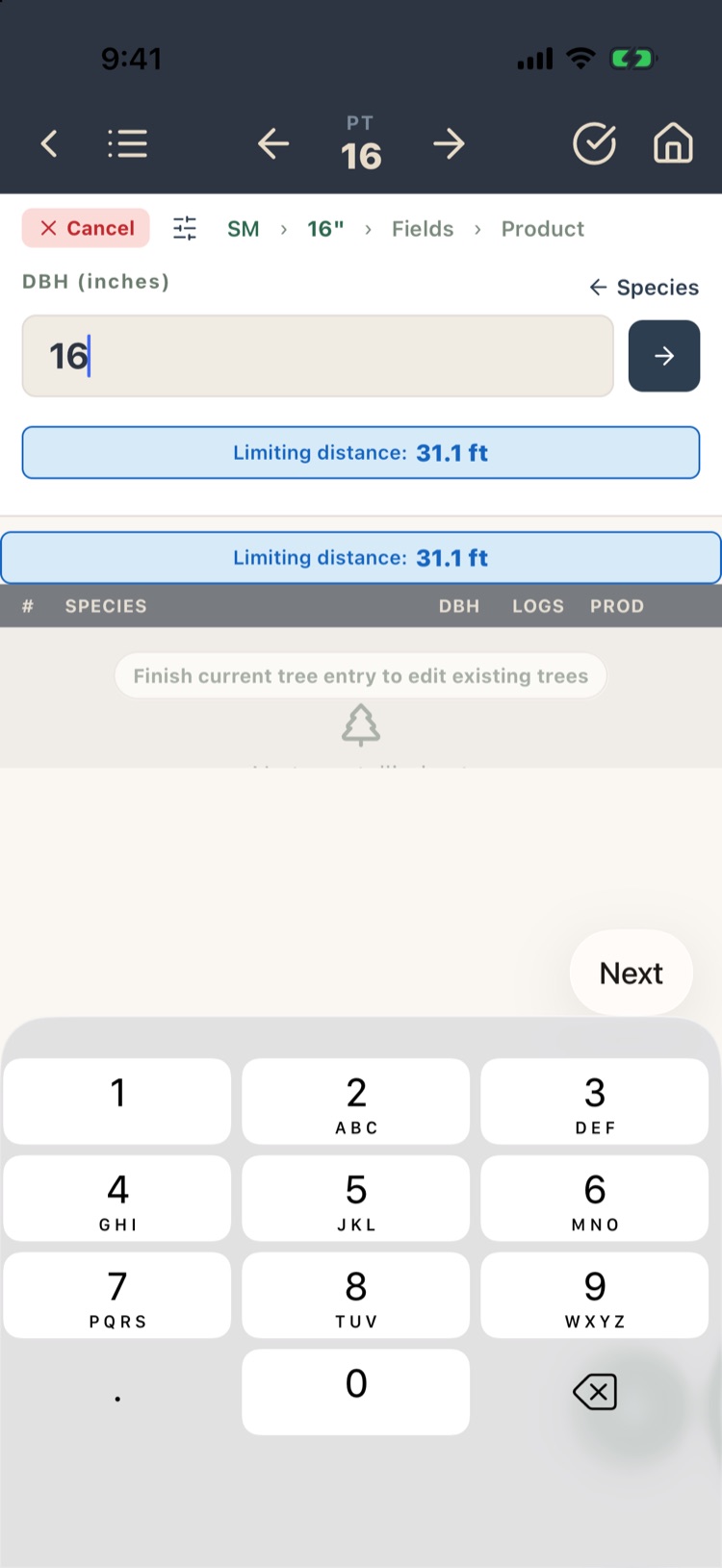 DBH step with a number keypad