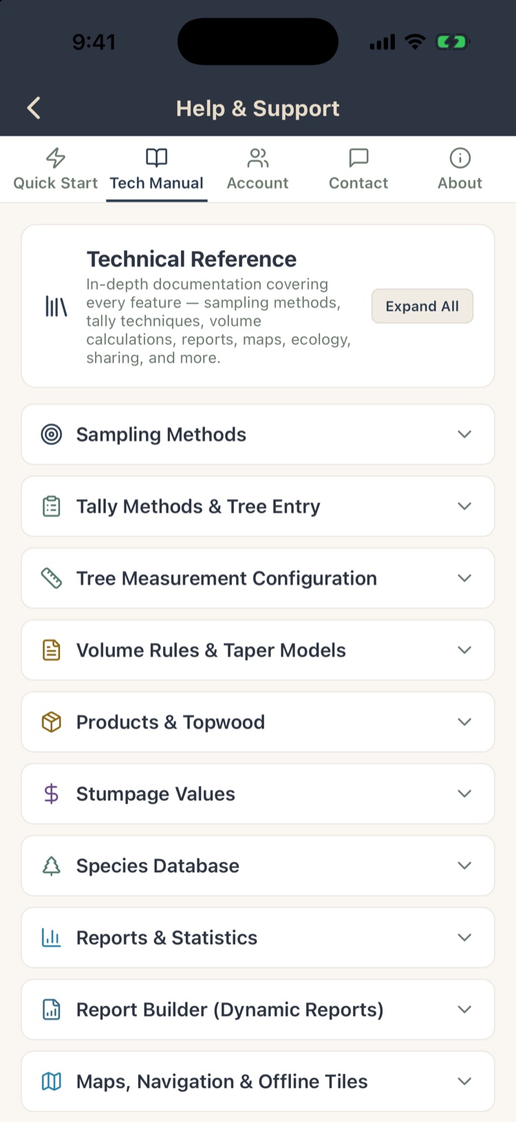 Help Tech Manual topics